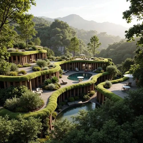 amanresorts,rivendell,greenforest,landscape designers sydney,landscape design sydney,forest house,landscaped,tea garden,hushan,ecotopia,shangri,asian architecture,roof landscape,fallingwater,garden design sydney,terraces,anantara,green garden,wudang,teahouse