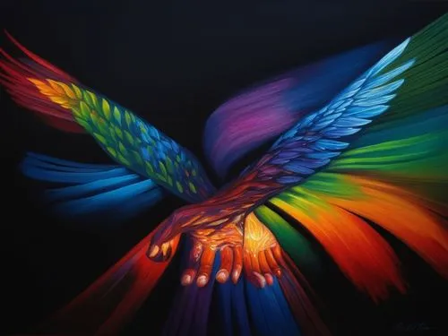 color feathers,hand digital painting,rainbow butterflies,angel wing,angel wings,parrot feathers,light art,butterfly background,colorful heart,feather,winged heart,neon body painting,bird of paradise,volar,flutter,butterfly wings,drawing with light,light drawing,bird wing,bird wings,Photography,Artistic Photography,Artistic Photography 02