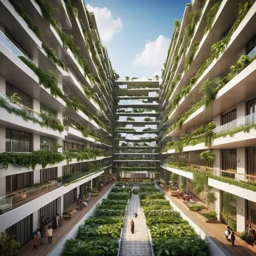 block balcony,interlace,ecotopia,balcony garden,masdar,green living,Photography,General,Realistic