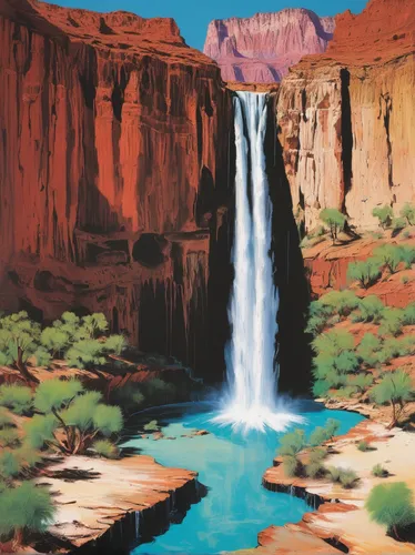 fairyland canyon,glen canyon,brown waterfall,navajo bay,grand canyon,kayenta,wasserfall,zion,canyon,water falls,horseshoe bend,falls of the cliff,bright angel trail,bond falls,water fall,ash falls,cliff dwelling,slot canyon,dead vlei,zion national park,Art,Artistic Painting,Artistic Painting 51