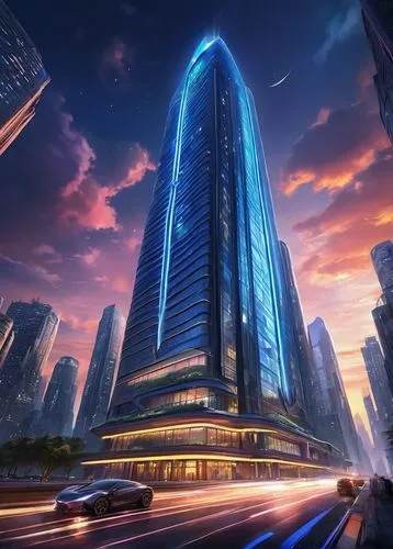 lexcorp,futuristic architecture,cybercity,megacorporations,tallest hotel dubai,oscorp,megapolis,largest hotel in dubai,megacorporation,skyscraping,cyberport,futuristic landscape,citicorp,sky city,damac,changfeng,dubay,arcology,supertall,the skyscraper,Illustration,Realistic Fantasy,Realistic Fantasy 01