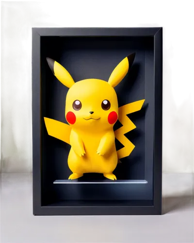 Pikachu, cute, yellow fur, red circles on cheeks, small nose, bright eyes, standing pose, energetic, electric powers, lightning bolts, soft focus, warm lighting, shallow depth of field, pastel color t