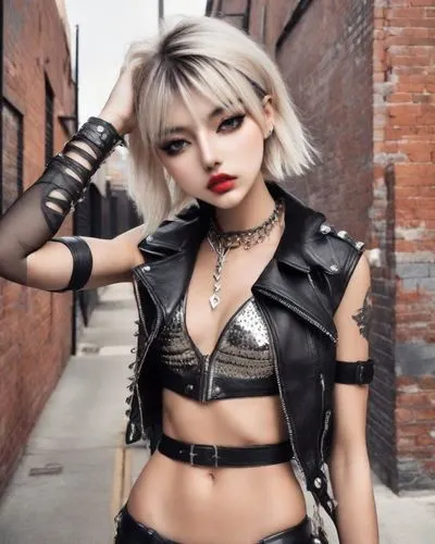 yubin,zhawn,rexha,chae,punk,harley,zhaowen,leather,rock chick,xia,black leather,bad girl,pleather,taeyang,xcx,punkish,xiaoli,vi,grimes,bjd