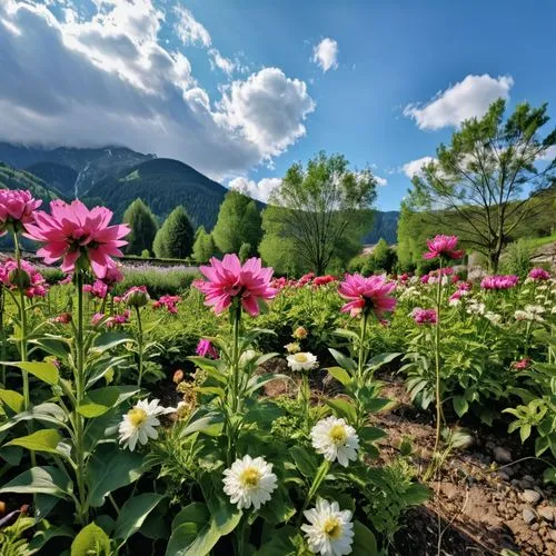 alpine flowers,alpine meadow,alpine flower,meadows-horn clover,zinnias,alpine meadows,beebalm,wild peony,rugosa rose,berchtesgaden national park,the valley of flowers,pink chrysanthemums,wild chrysanthemum,japanese anemones,pink dahlias,field of flowers,flower field,the chubu sangaku national park,bee balm,siberian chrysanthemum,Photography,General,Realistic