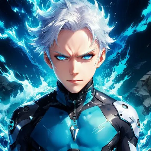 quicksilver,vergil,ekonomou,genos,elfman,aqualad,nikiforov,iceman,morphogenetic,accelerator,korana,aquas,scorpia,kumo,rinzler,garrison,bluefire,cairngorm,kamille,hitsugaya,Illustration,Japanese style,Japanese Style 03