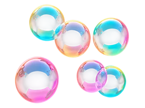 Colorful soap bubbles, transparent spheres, floating in mid-air, shimmering iridescent surfaces, delicate, fragile, soft focus, warm natural light, pastel colors, gentle composition, whimsical atmosph