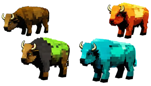 aurochs,elephants,horned cows,mammoths,gnus,bison,tuskers,tribal bull,elefante,elephant herd,buffalo herd,elephantmen,oxen,tauros,rhinoceroses,equines,cartoon elephants,voxel,voxels,tauruses,Unique,Pixel,Pixel 03