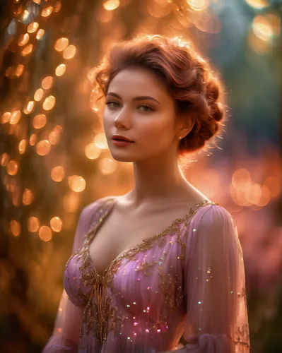 rapunzel,princess anna,cinderella,fantasy portrait,enchanting,faery,fairy tale character,romantic portrait,mystical portrait of a girl,fairy queen,rosa 'the fairy,fae,faerie,rosa ' the fairy,elsa,jane austen,enchanted,fantasy picture,tiana,princess sofia,Photography,General,Cinematic