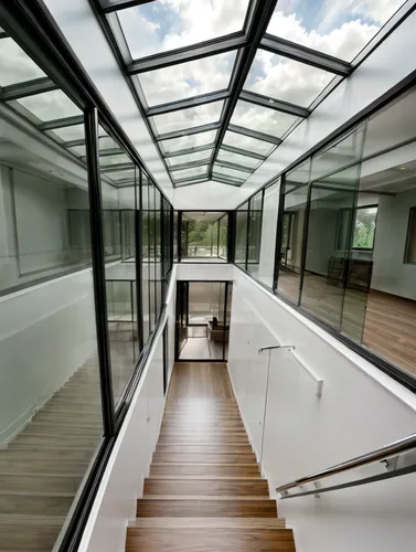 glass roof,structural glass,folding roof,daylighting,hallway space,glass wall,frame house,roof lantern,loft,landscape designers sydney,mirror house,cubic house,window film,skylight,glass facade,interior modern design,glass panes,flat roof,inverted cottage,sliding door