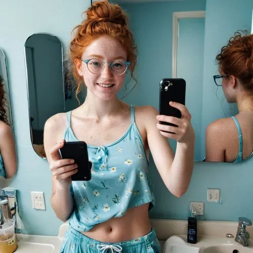 pjs,pajamas,with glasses,girl making selfie,pyjamas,glasses,Photography,Documentary Photography,Documentary Photography 07