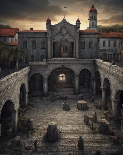 monastery,caravansary,mortuary temple,haunted cathedral,castle of the corvin,castle iron market,ancient city,templar castle,vizcaya,medieval town,haunted castle,citadel,medieval,hall of the fallen,convent,monastery israel,peter-pavel's fortress,kings landing,ghost castle,medieval castle,Illustration,Realistic Fantasy,Realistic Fantasy 17