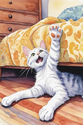 american shorthair,egyptian mau,polydactyl cat,american curl,felidae,watercolor cat,silver tabby,american bobtail,british shorthair,american wirehair,european shorthair,domestic cat,kurilian bobtail,tabby cat,japanese bobtail,scottish fold,ocicat,calico cat,domestic short-haired cat,cat's paw,Illustration,Paper based,Paper Based 10