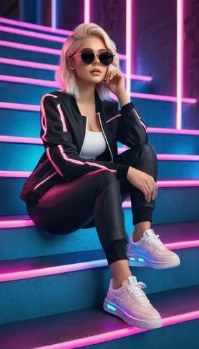 neon lights,puma,electropop,superga,rexha,blonska,Unique,3D,3D Character