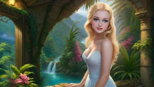 fantasy picture,the blonde in the river,fantasy art,mermaid background,fantasy woman,fairy tale character,rapunzel,fantasy girl,ninfa,celtic woman,fantasy portrait,faires,faerie,faery,landscape background,amazonica,naiad,amphitrite,eilonwy,fairyland
