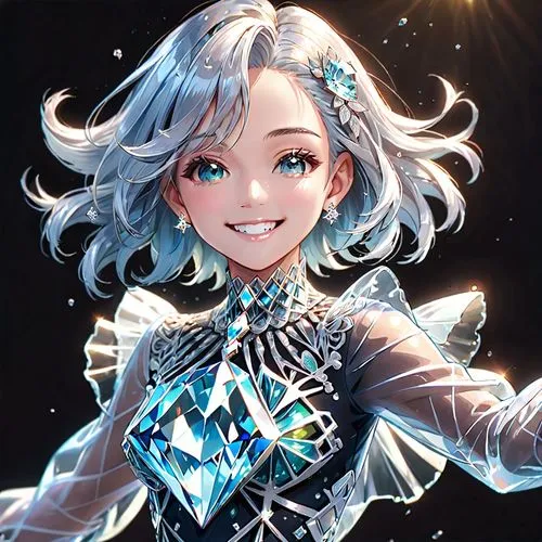 ice queen,winterblueher,elsa,radiant,snowflake background,ice crystal,crystalline,diamond background,luminous,blue snowflake,the snow queen,vanessa (butterfly),diamond,diamond-heart,ice princess,show off aurora,crystal,aurora,sparkling,cg artwork,Anime,Anime,General