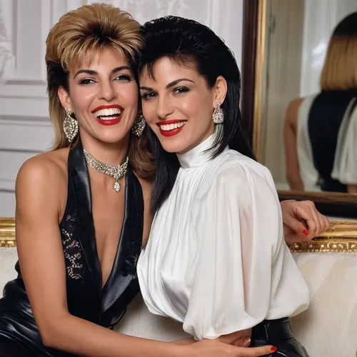 beauty icons,callas,wedding icons,icons,vegan icons,sustainability icons,business icons,pretty woman,two beauties,singer and actress,25 years,shoulder pads,eighties,human rights icons,italians,clue and white,1980s,vintage babies,aging icon,business women,Photography,General,Realistic