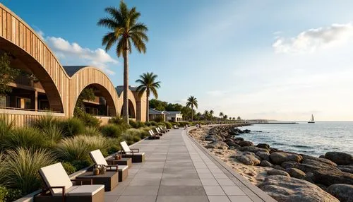 beachfront,beach resort,oceanfront,shorefront,beach restaurant,seaside resort,harborwalk,bayfront,papeete,maldives mvr,wood and beach,harborfront,maldive,sentosa beach,landscape design sydney,amanresorts,tropical house,the hotel beach,3d rendering,board walk