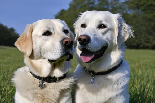 Write a poem capturing the bond between a companion dog and its owner, celebrating their unconditional love.,livestock guardian dog,pet vitamins & supplements,two dogs,pyrenean mastiff,labrador retrie