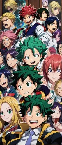 MHA (My Hero Academia) generator, indoors, dim lighting, vibrant colors, Japanese high school setting, U.A. High School, classroom, wooden desks, chairs, green blackboard, hero costume, Izuku Midoriya