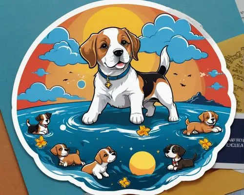 clipart sticker,animal stickers,welsh springer spaniel,dog illustration,basset hound,beagle,summer clip art,basset bleu de gascogne,american foxhound,stickers,sticker,adobe illustrator,y badge,scrapbook clip art,greater swiss mountain dog,treeing walker coonhound,basset fauve de bretagne,beaglier,a badge,greetting card,Unique,Design,Sticker