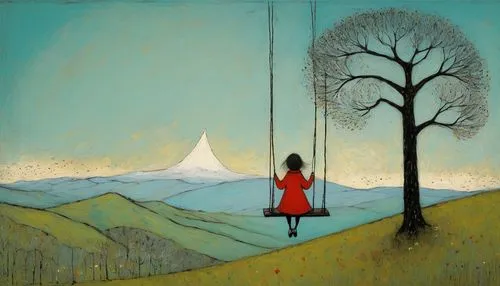 girl with tree,tightrope walker,girl in a long,tightrope,woman hanging clothes,tree with swing,chairlift,perched on a wire,hanging swing,little girl in wind,woman thinking,empty swing,tree swing,hanged,dreams catcher,the girl next to the tree,loneliness,hanging moon,isolated,girl in a long dress,Art,Artistic Painting,Artistic Painting 49