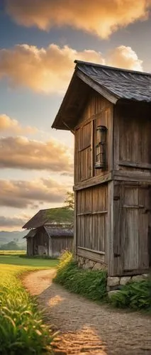 barnhouse,old barn,wooden hut,wooden house,field barn,barn,farm hut,wooden houses,barns,outbuildings,danish house,home landscape,outbuilding,lonely house,farm landscape,homesteader,farm house,red barn,maramures,ancient house,Illustration,Japanese style,Japanese Style 10