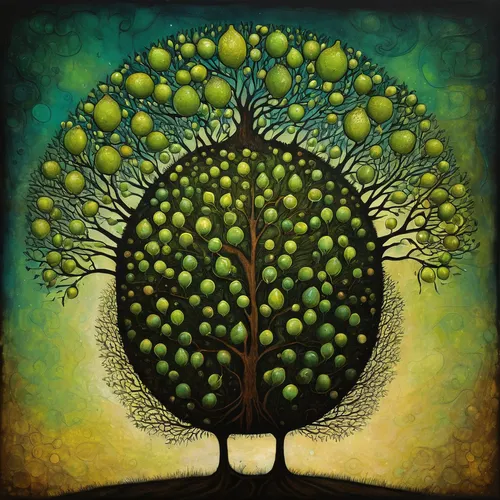 flourishing tree,celtic tree,green tree,pear cognition,tree of life,sacred fig,osage orange,olive tree,fig tree,the branches of the tree,bodhi tree,colorful tree of life,circle around tree,argan tree,tree heart,green kiwi,fruit tree,tree thoughtless,mother earth,sapling,Illustration,Abstract Fantasy,Abstract Fantasy 19