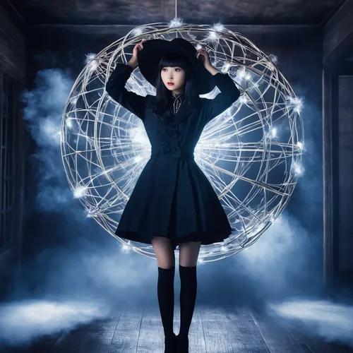 clockmaker,dreamcatcher,pentacle,divination,crystal ball,crystal ball-photography,armillary sphere,horoscope libra,witches pentagram,marionette,gothic fashion,sphere,orrery,heliosphere,magic mirror,dream catcher,witch,time spiral,witch house,banishment,Illustration,Japanese style,Japanese Style 17