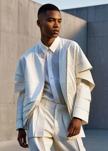 men's suit,bolero jacket,white coat,white clothing,wedding suit,linen,dress shirt,men's wear,a black man on a suit,white silk,menswear for women,male model,menswear,suit trousers,garment,overcoat,men clothes,bevel,garments,black businessman