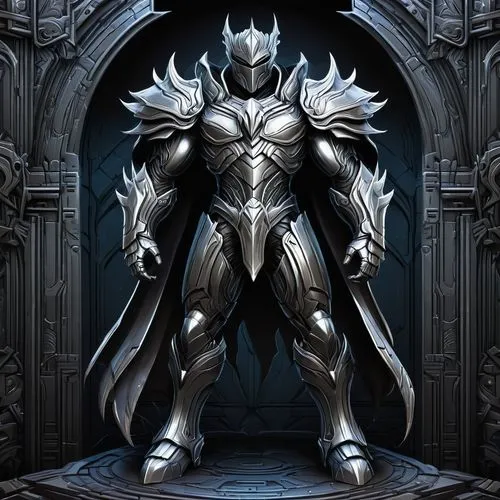 trishula,knight armor,zauriel,silvermaster,silvermane,apollyon,melkor,silver,aegon,silver surfer,excalibur,imperatore,malekith,darkhawk,nekron,armored,magneto,dominador,shadowhawk,ornstein,Illustration,Realistic Fantasy,Realistic Fantasy 25