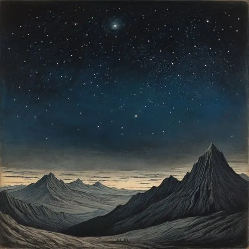 siggeir,hovden,zodiacal,kolob,balke,arcturus,northen light,centauri,bleckner,torgeir,vulpeculae,cepheus,troms,vulpecula,night scene,friedrich,mountain scene,ossian,extrasolar,auroral,Illustration,Black and White,Black and White 23