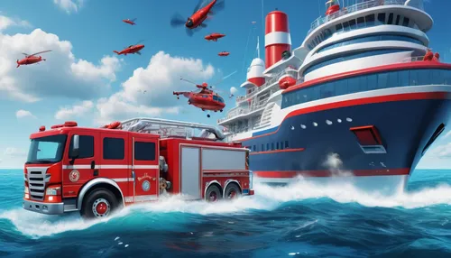 turntable ladder,fire-fighting,fire fighting water,rescue service,rescue workers,fire fighting technology,fire-fighting aircraft,rescue resources,rosenbauer,fire fighting water supply,chemical disaster exercise,fireboat,fire brigade,shipping industry,fire service,rescue ladder,fire and ambulance services academy,fire fighting,fire truck,firetruck,Illustration,Realistic Fantasy,Realistic Fantasy 19
