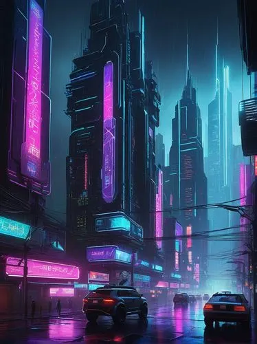 cyberpunk,cityscape,futuristic landscape,metropolis,colorful city,fantasy city,shanghai,futuristic,neon arrows,shinjuku,urban,dystopian,neon,vapor,evening city,city at night,neon lights,neon ghosts,city corner,downtown,Illustration,Black and White,Black and White 19