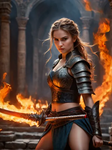 female warrior,warrior woman,woman fire fighter,fire angel,fire background,fantasy woman,firedancer,massively multiplayer online role-playing game,swordswoman,fantasy warrior,heroic fantasy,digital co