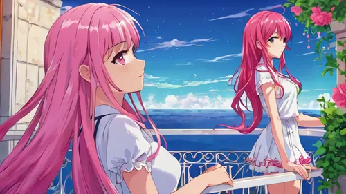 background image,sakura background,honolulu,summer background,background images,summer day,background screen,game illustration,two girls,love background,spring background,beauty scene,holding flowers,tsumugi kotobuki k-on,world end,wiz,citrus,strawberry,french digital background,at sea,Illustration,Japanese style,Japanese Style 03