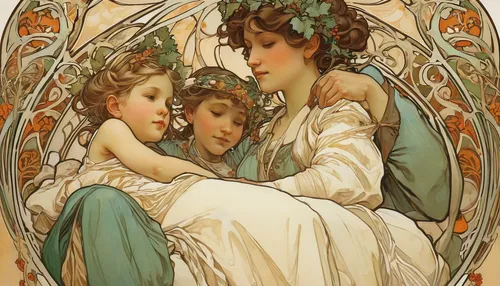 Describe a heartwarming moment where Eda Ece helps a struggling family during the holiday season.,mucha,alfons mucha,art nouveau,art nouveau design,art nouveau frame,kate greenaway,art nouveau frames,