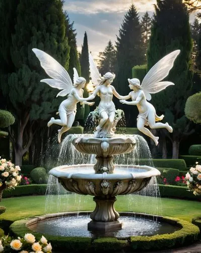 mozart fountain,decorative fountains,angel trumpets,fountain,angel's trumpets,lafountain,Photography,Artistic Photography,Artistic Photography 04