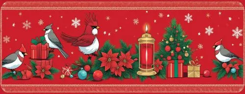 圣诞树圣诞礼物花朵红色矢量图,a christmas scene with two birds and presents,christmas border,watercolor christmas background,christmas motif,christmasbackground,knitted christmas background,christmas background,Illu