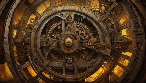 steampunk gears,clockmaker,grandfather clock,clockwork,steampunk,astronomical clock,cogs,time spiral,watchmaker,ship's wheel,old clock,time machine,longcase clock,clocks,clock,clock face,cogwheel,radial,biomechanical,mechanical puzzle,Illustration,Abstract Fantasy,Abstract Fantasy 09