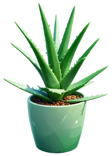 Aloe vera plant, green thick fleshy leaves, white spots, succulent, ornamental pot, ceramic material, rough texture, natural light, 3/4 composition, shallow depth of field, vibrant green color tone, s