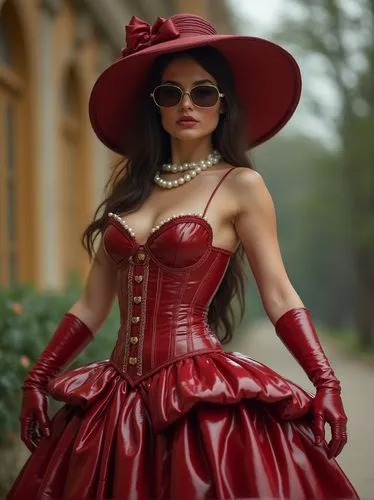 lady in red,victorian lady,flamenca,victorian style,redcoat,red coat