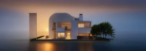 house by the water,3d rendering,house silhouette,modern architecture,model house,dunes house,dreamhouse,cycladic,house with lake,renders,modern house,render,bahai,asian architecture,cube stilt houses,egyptian temple,architectural,architect,maiden's tower,architecture,Photography,General,Realistic