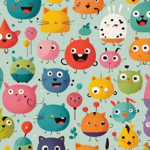 seamless pattern,scrapbook paper,seamless pattern repeat,macaron pattern,wrapping paper,shower curtain,animal stickers,candy pattern,dot background,background pattern,scrapbook background,vector pattern,memphis pattern,fish collage,cupcake pattern,children's background,gift wrapping paper,school of fish,paper background,owl pattern,Art,Artistic Painting,Artistic Painting 33