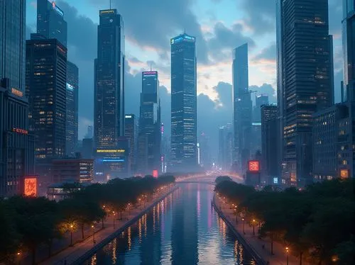 guangzhou,cityscape,shanghai,chicago night,city at night,evening city,chicago skyline,metropolis,futuristic landscape,chongqing,fantasy city,skyscrapers,cityscapes,skyline,chicago,city lights,city scape,lumpur,city highway,cityzen,Photography,General,Realistic