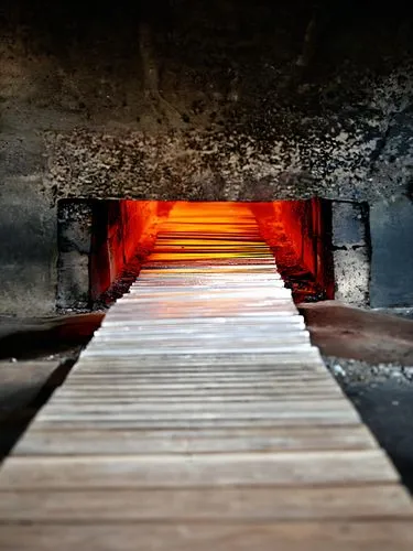 burned pier,torii tunnel,tunnel,majdanek,walkway,the eternal flame,underpass,passage,door to hell,firebreak,firebox,under the bridge,tunneled,wooden bridge,passageway,wooden beams,firestop,wall tunnel,passages,underpasses