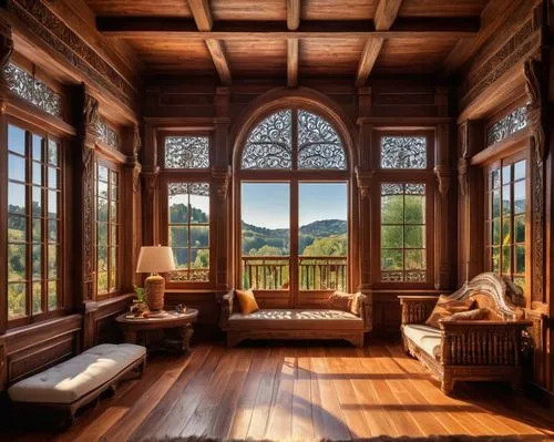 sunroom,wooden windows,front porch,wood window,bay window,sitting room,porch,porch swing,hardwood floors,breakfast room,french windows,big window,the cabin in the mountains,living room,livingroom,wooden beams,country house,great room,window view,berkshires,Art,Artistic Painting,Artistic Painting 33