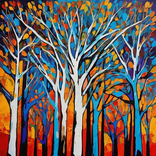 autumn trees,birch forest,trees in the fall,autumn forest,beech trees,autumn tree,birch trees,the trees in the fall,tree grove,deciduous trees,painted tree,deciduous forest,halloween bare trees,bare trees,autumn landscape,tree canopy,row of trees,winter forest,fall landscape,forest tree,Art,Artistic Painting,Artistic Painting 42