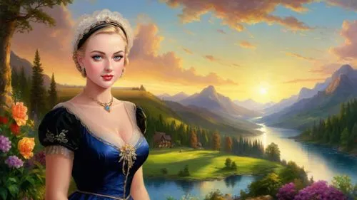 fantasy picture,fantasy art,celtic woman,landscape background,eilonwy,princess anna