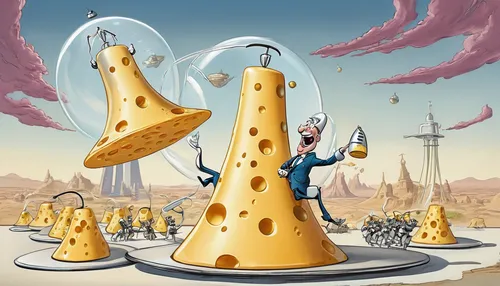 wheels of cheese,sci fiction illustration,cheese factory,vertical chess,bacteriophage,game illustration,mold cheese,blocks of cheese,phage,fungal science,grated cheese,mound-building termites,mushroom landscape,grana padano,anthill,surrealism,golden candlestick,brauseufo,quark cheese,alien planet,Illustration,Abstract Fantasy,Abstract Fantasy 23