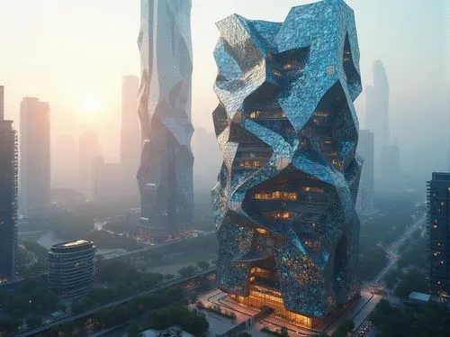 futuristic architecture,morphosis,arcology,bjarke,stalin skyscraper,skycraper,shard of glass,sky apartment,steel tower,glass building,futuristic art museum,urban towers,guangzhou,sky space concept,the skyscraper,residential tower,renaissance tower,skyscraper,futuristic landscape,dubia,Photography,General,Realistic